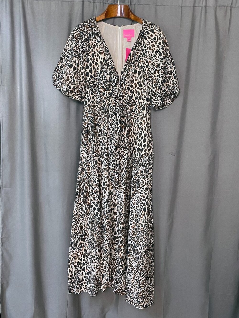 NWT Lilly Pulitzer Clairanne Elbow Sleeve Maxi Dress Macadamia Pattern Play 16